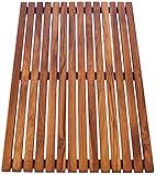 AsinoX Doccia Legno Marrone Grigliato Tarimas de Ducha y baño, Madera, Natural