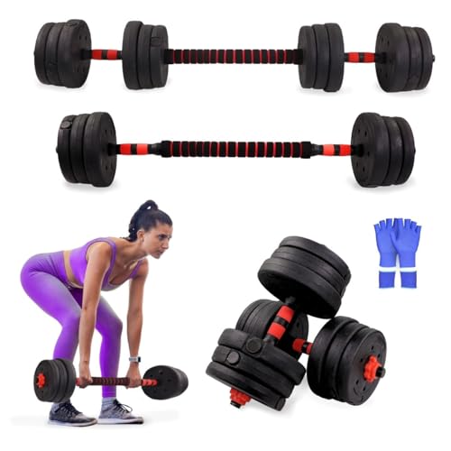 Mancuernas ajustables Mobiclinic, 2 en 1, Extenfit, Peso de 2-20 kg, Incluye y barra extensión