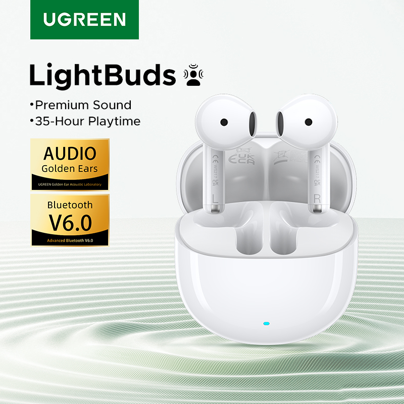 Auriculares UGREEN LightBuds con TWS, Bluetooth 6,0, audio espacial, 4 micrófonos Reducción de ruido