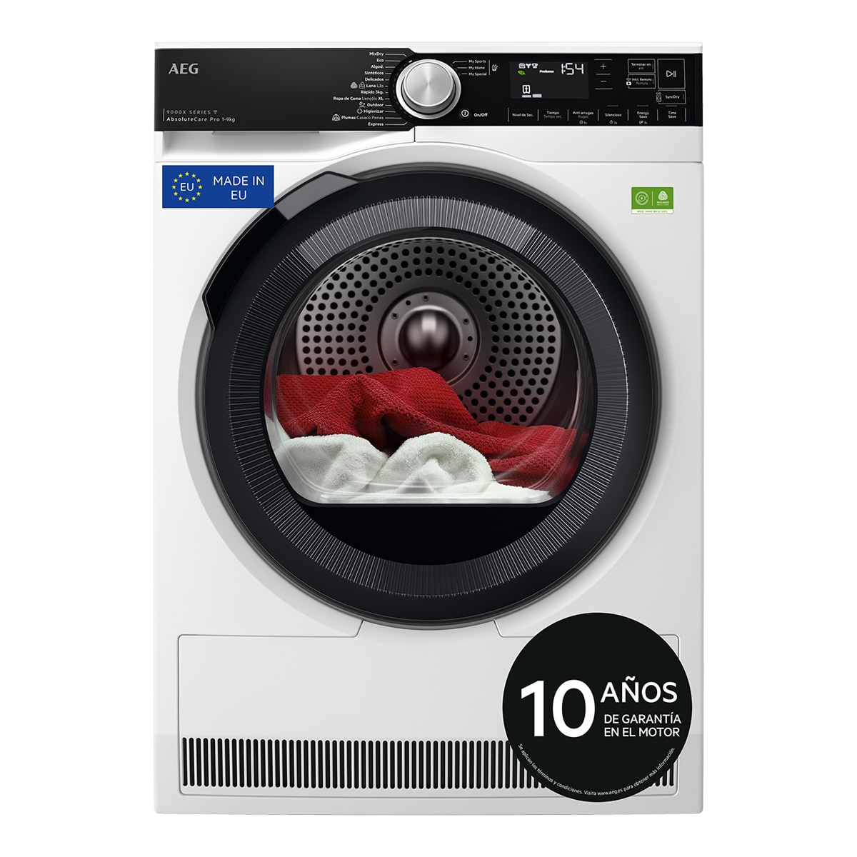 Aeg - Secadora Aeg 9 Kg, Bomba De Calor, 3D Scan - Tr939V4Pb.