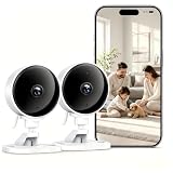 WOLFANG Pack 2 Camara Vigilancia WiFi Interior 1080P, Detección de Humano, Visión Nocturna