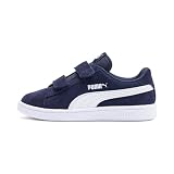 PUMA Smash V2 Sd V Ps, Zapatillas Unisex niños, Peacoat Puma White, 32 EU