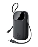 Baseus Powerbank 45W 20000mAh con 2 Cables USB-C Integrados, Power Bank PD3,0 QC4,0
