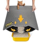 Conlun Alfombra Arenero Gato 58x42cm, Doble Capa, Impermeable, Resistente a la Orina