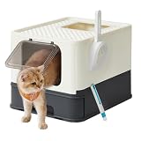 Feandrea Arenero para Gatos, Caja Arena con Bandeja Extraíble, Pala, Cepillo, Espacioso para Gatos