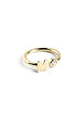Singularu Letter Diamond anillo plata de ley