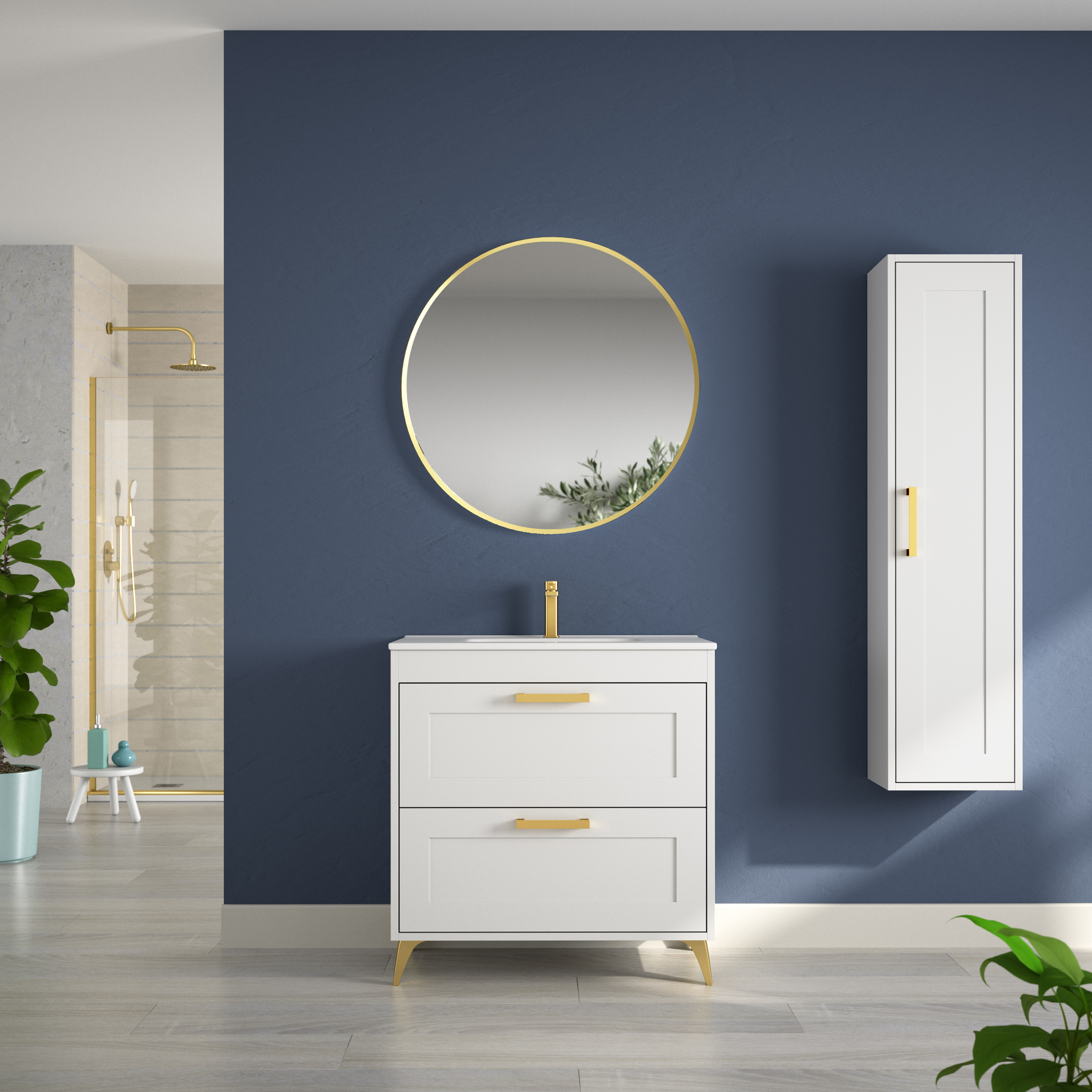 Mueble De Bano Stella Color Blanco 80Cm