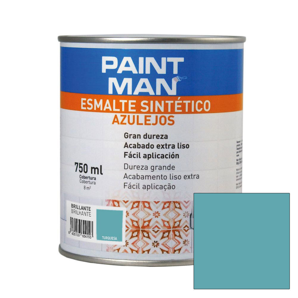 Esmalte Sintetico Azulejos Brillante Turquesa Paintman 750 Ml