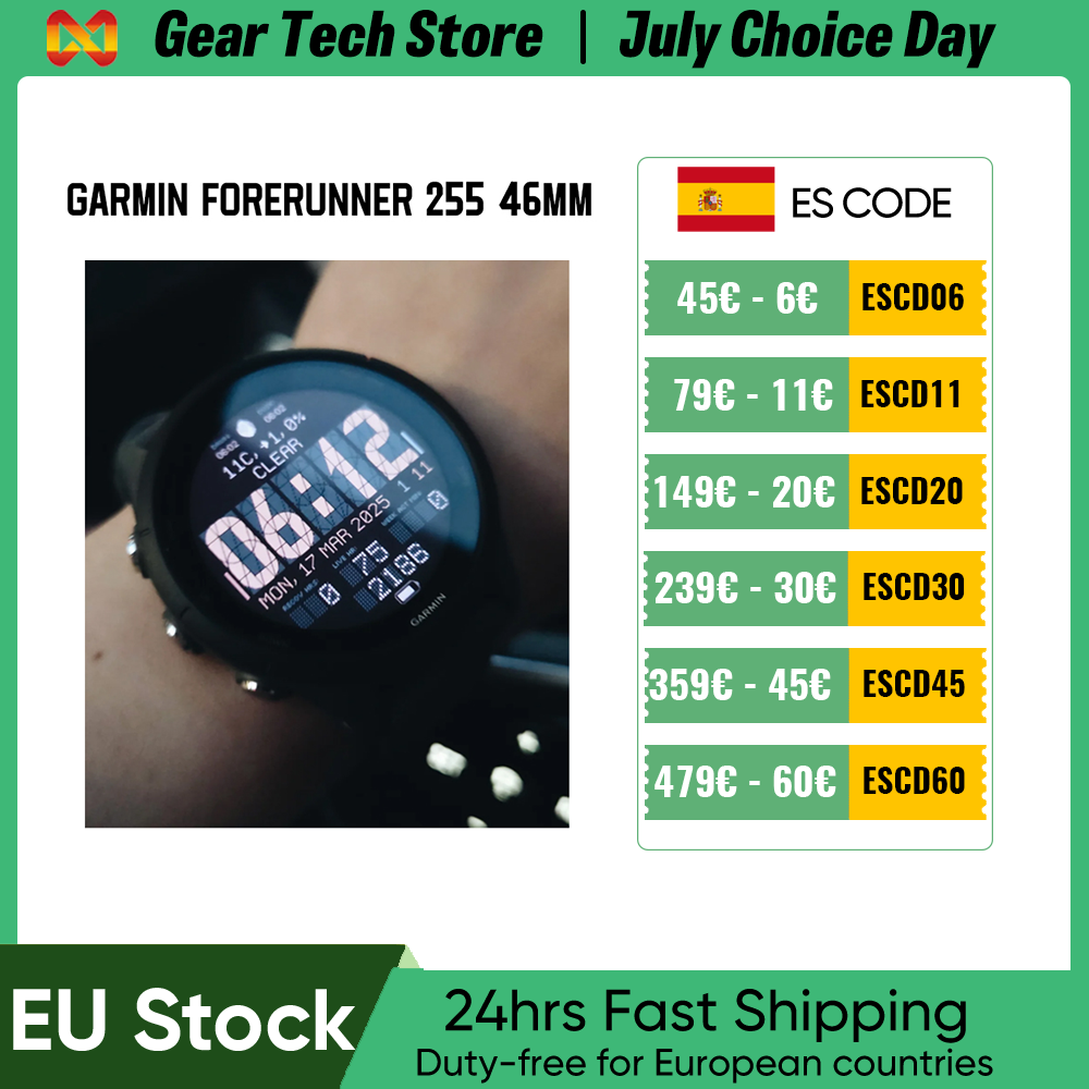 Garmin Forerunner 255 de 46 mm con NFC, 4 GB de RAM, Bluetooth, WIFI
