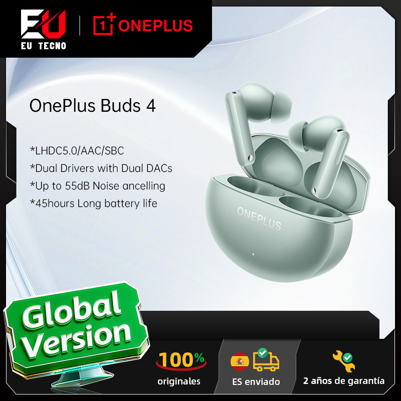 Auriculares inalámbricos OnePlus Buds 4, hasta 55dB con cancelación de ruido ANC, Bluetooth 5,4