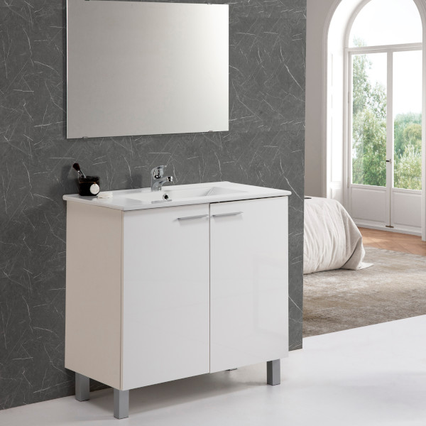 Mueble De Bano Basic Color Blanco 80X45Cm