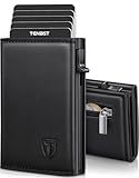 TENBST Cartera Hombre de Cuero, Tarjetero con Bloqueo RFID, Cartera Tarjetero Hombre