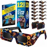 12 Gafas Eclipse Solar Homologadas ISO 12312-2 - Paquete 12 Con 2 Lentes Fotográficos Smartphone