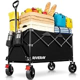 Carro Playa Plegable Ruedas Grandes 300L/230KG, Carrito Transporte Todoterreno con Frenos, Mango