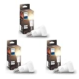 Philips Hue - Bombilla LED Inteligente, A60 E27, Luz Blanca Cálida Regulable, 9.5W