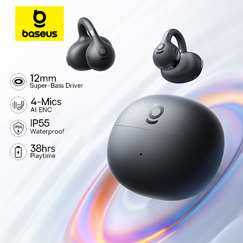 Auriculares Baseus BC1 con Clip, Bluetooth 6,0 ,4 micrófonos, Super Bass e IP55