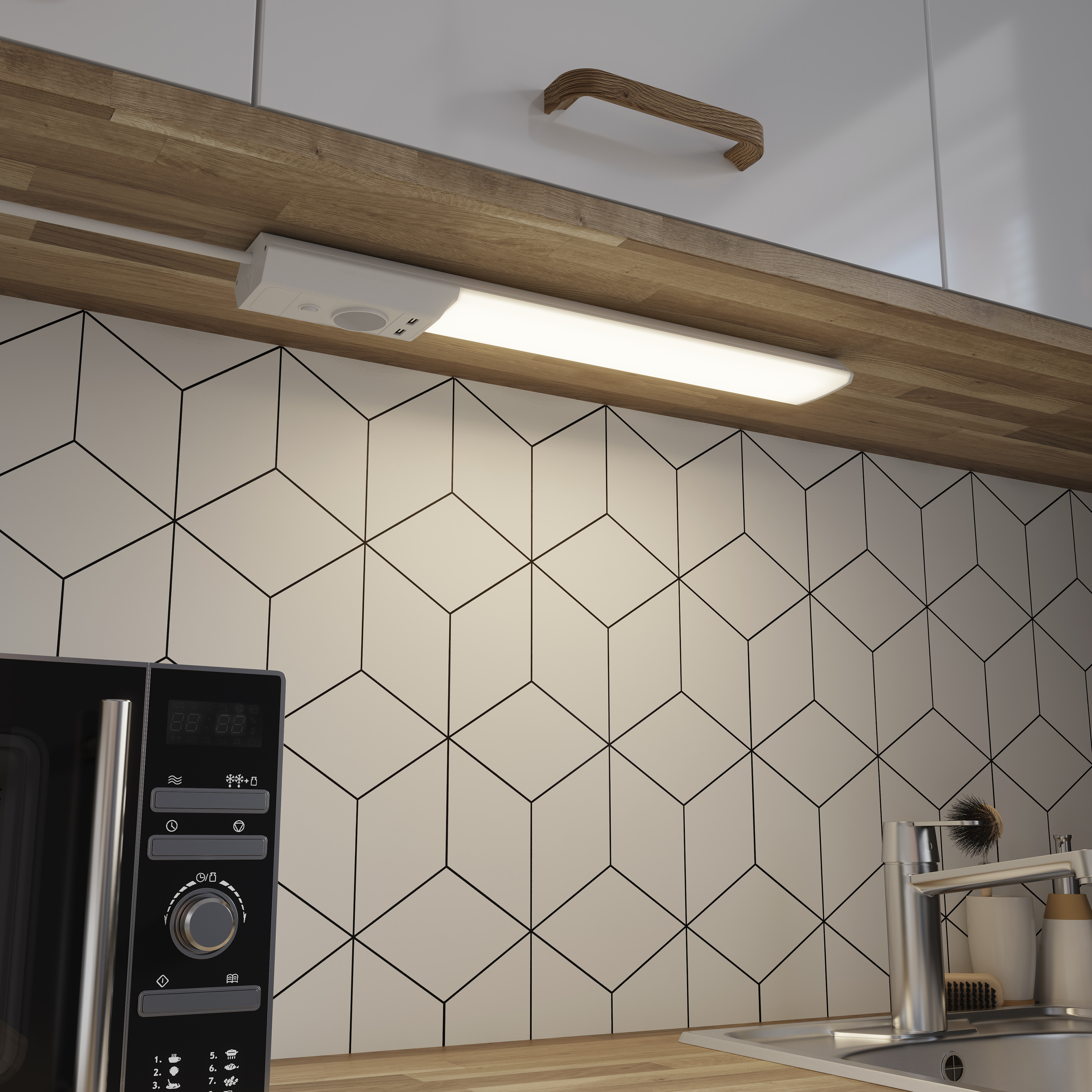 Regleta Led 2Usb + Toma 54Cm