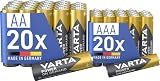 VARTA Pilas 20x AA & 20x AAA, Mix Pack, paquete de 40, Power On Demand, alcalinas