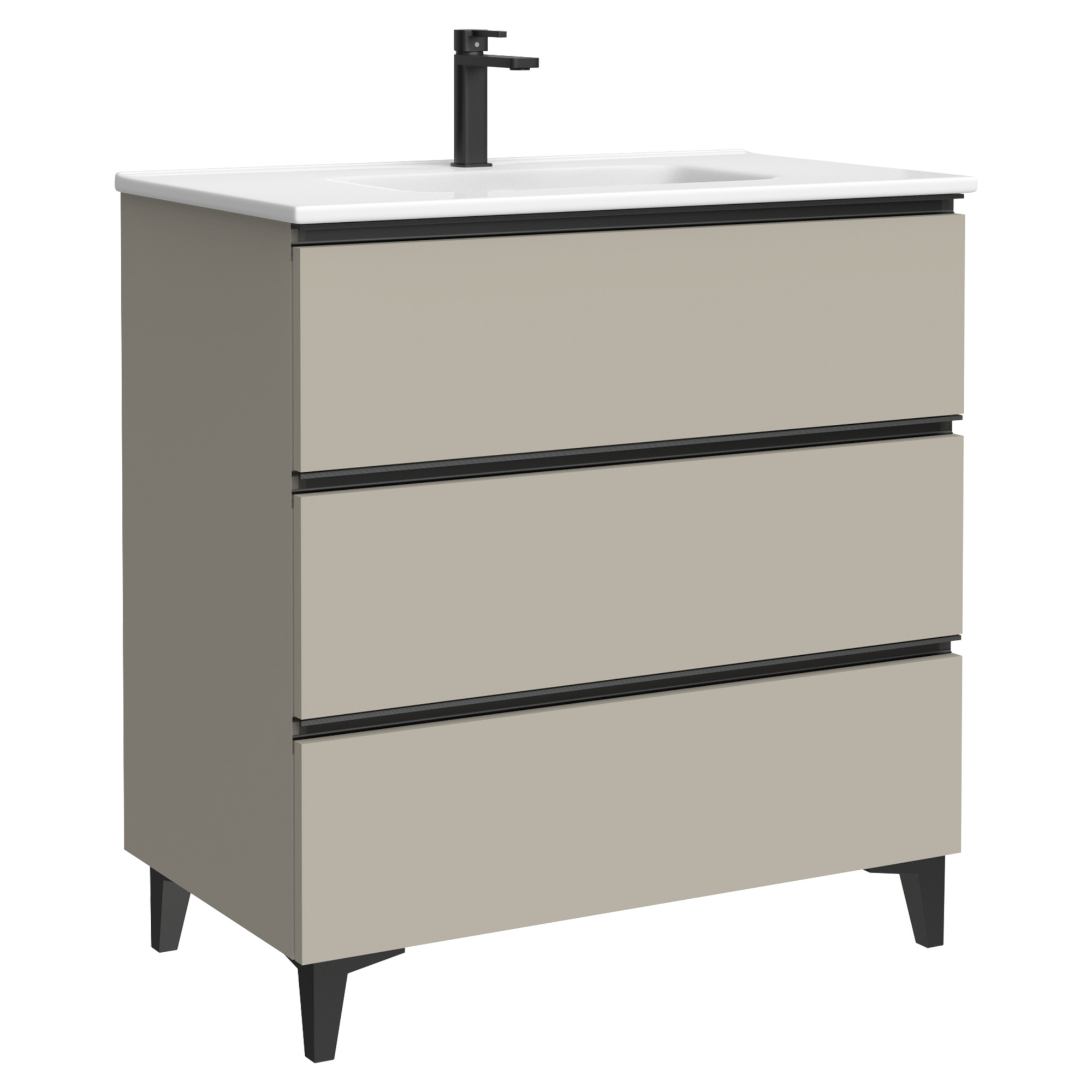 Mueble De Bano Eyra Color Moka Mate 80Cm