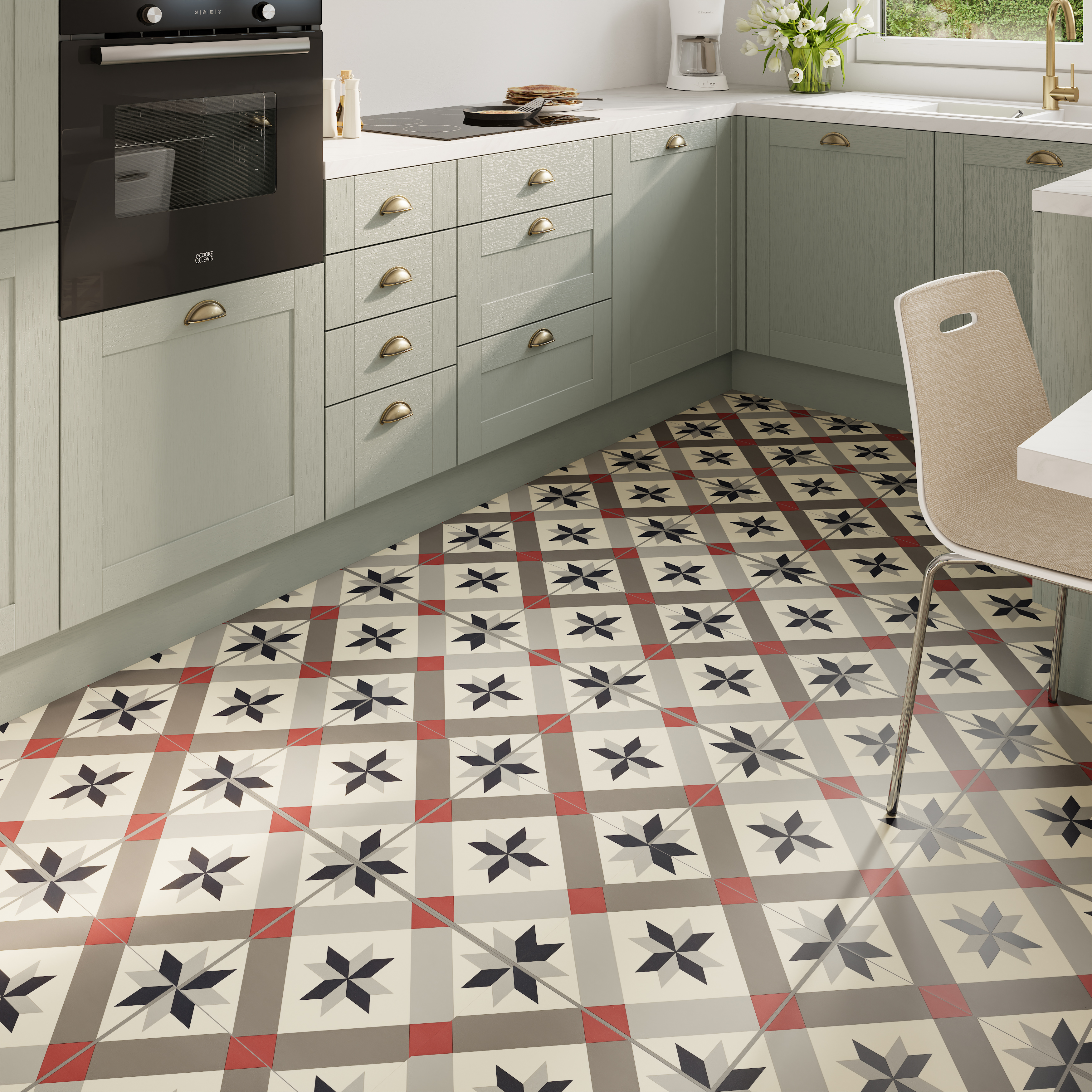Suelo Vinilico Pvc Click Mosaico 4Mm Eliza