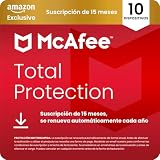 McAfee Total Protection para 10 Dispositivos 2026, 15 meses, Exclusivos de Amazon | Antivirus, VPN