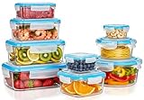 KICHLY - Recipientes De Vidrio Para Alimentos - Paquete De 9 Recipientes Herméticos