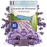 20 bolsitas de Lavanda perfumadas -Bolsa de Olor para Armario, Ropa y Armario.