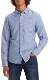 Levi's Long-Sleeve Battery Housemark Slim Camisa, Navy Peony, Hombre