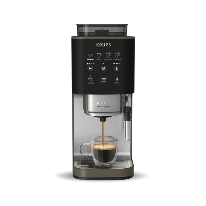 Coffee Crush de Krups cafetera automática compacta, café en grano y molido, 15 bares