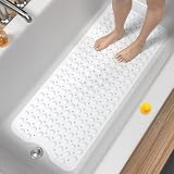HITSLAM Alfombra de bañera Antideslizante, 101x40cm Extra Grande con Ventosa, lavables a máquina