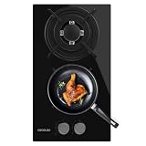 Cecotec Placa de Gas 2 Fuegos Bolero Squad GN 2200S Glass Black