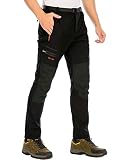 DAFENP pantalón trekking impermeable forro polar hombre negro