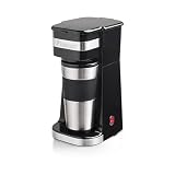 Bestron Cafetera, Cafetera goteo con taza aislada, para café de filtro molido, 2 tazas grandes