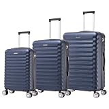 Conjunto de maletas de viaje ABS 4 ruedas azul marino